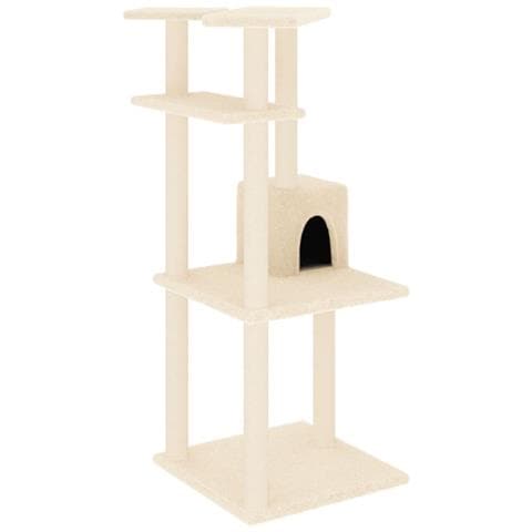 Albero Per Gatti Con Tiragraffi In Sisal Crema 123 Cm - Foto 1
