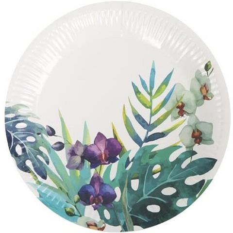 Set Di Piatti Algon Monouso Cartone Tropicale 12 Pezzi 18 Cm (24 Unità) - Foto 2