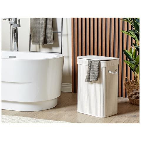 Cestino Kalutara Legno Di Bambù Bianco 72 L - Foto 1