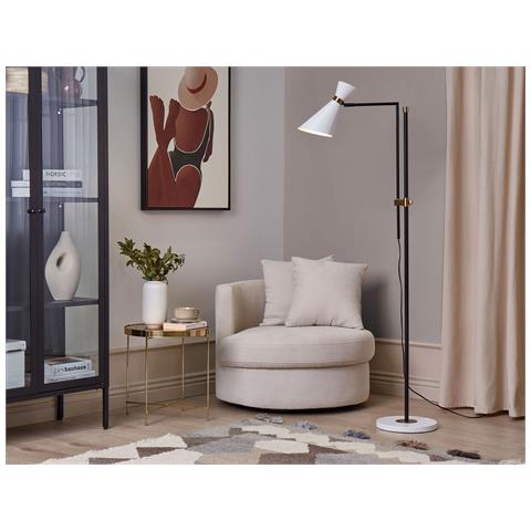 Lampada Da Pavimento Melawi Metallo Bianco - Foto 1