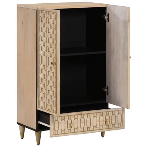 Credenza 60x33x110 Cm In Legno Massello Di Mango - Foto 2
