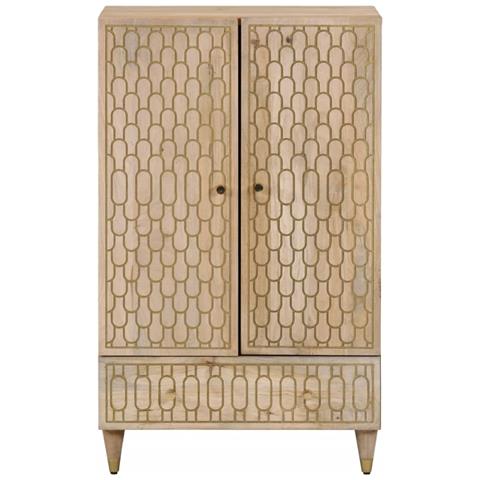 Credenza 60x33x110 Cm In Legno Massello Di Mango - Foto 3