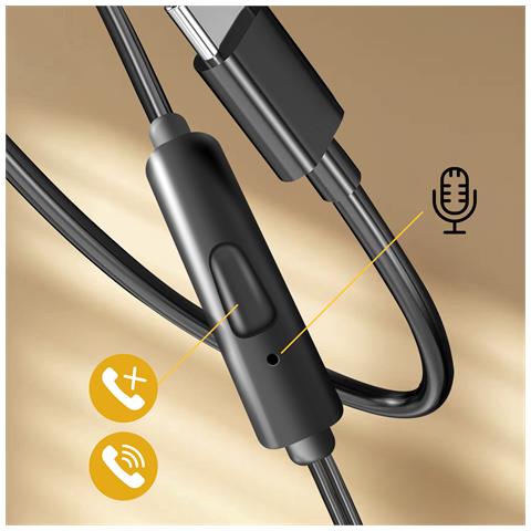 Auricolari Usb-c Microfono Kit Mani Libere Cavo Silicone 1 Metro E 20 - Foto 2