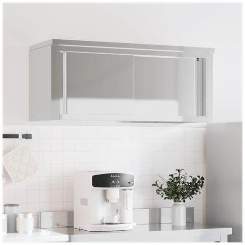 Mobile Cucina Da Parete Con Ante Scorrevoli In Acciaio Inox - Foto 2