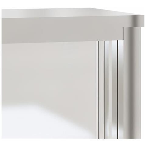 Mobile Cucina Da Parete Con Ante Scorrevoli In Acciaio Inox - Foto 8