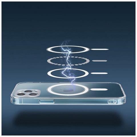 Clear Mag Mid Custodia Tpu Cover Case Compatibile Con Magsafe Per Apple Iphone 12 Pro Max Trasparente - Foto 2