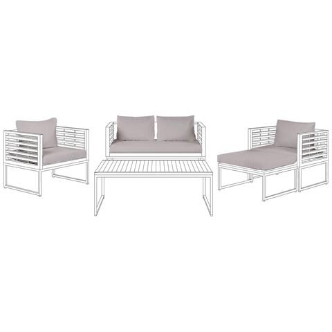 Set Di Federe Per Cuscini Da Esterno Tessuto Grigio Bermuda - Foto 8