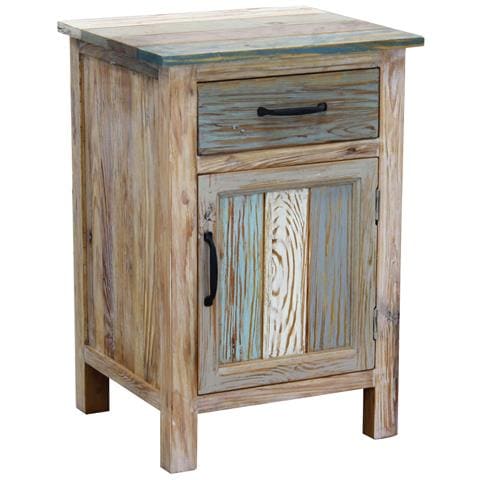 Mobile Da Interno Con 1 Cassetto E 1 Anta In Legno Antichizzato Multicolore - Foto 1