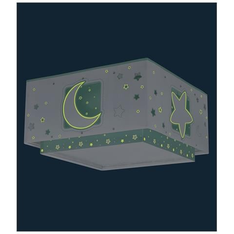 Plafoniera Per Bambini Moonlight Luna E Stelle Verde - Foto 1