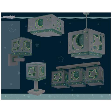 Plafoniera Per Bambini Moonlight Luna E Stelle Verde - Foto 7