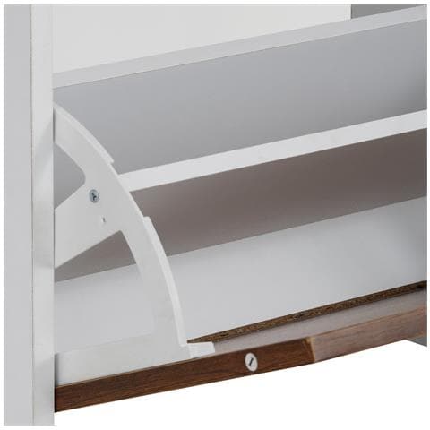 Goslar Scarpiera A 4 Ribalte In Mdf Bianco E Rovere Pacifico - Foto 4