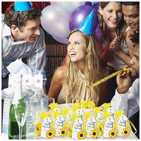 Confezione Da 24 Portachiavi Con Girasole, Regali Per Bomboniere Per Addio Al Nubilato. Bomboniere Nuziali - Foto 6