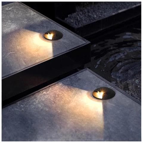 Faretto Calpestabile Led 1 W Fascio Luce Calda Segnapassi Carrabile Esterno Ip67 - Foto 2