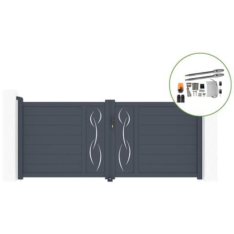 Cancello Battente 3m Life Alt. 120cm Alluminio + Motorizzazione Tanker B250 - Foto 1