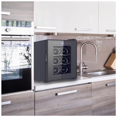 Cantinetta Vino GS153 a Libera Installazione con Capacità 6 Bottiglie Classe E Colore Nero - Foto 6