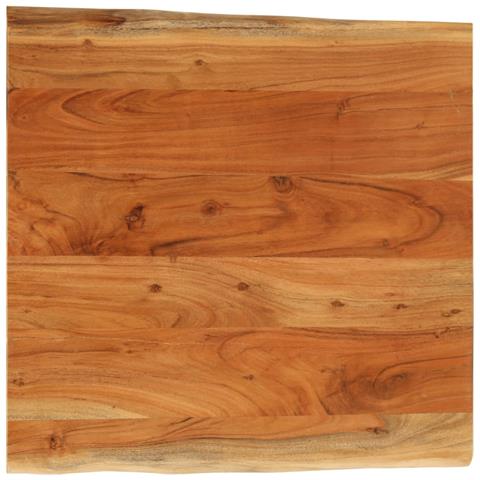 Piano Tavolo 40x40x3,8 Cm Quadrata Massello Acacia Bordi Vivi - Foto 1