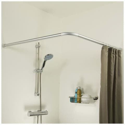 Set Barra Angolare Per Tenda Doccia 90x90 Cm Cromata - Foto 1