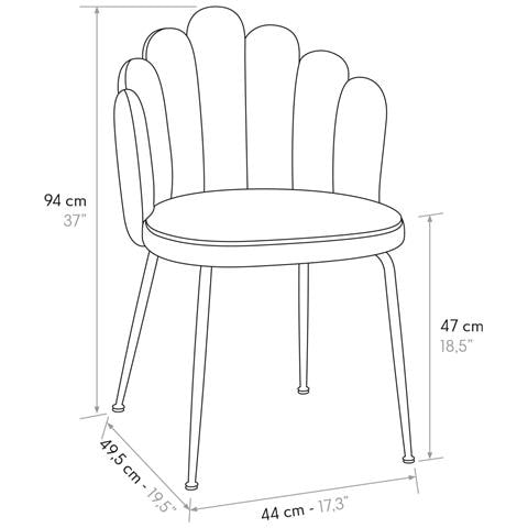 Flow - Sedia Di Design Moderno In Velluto - Foto 3