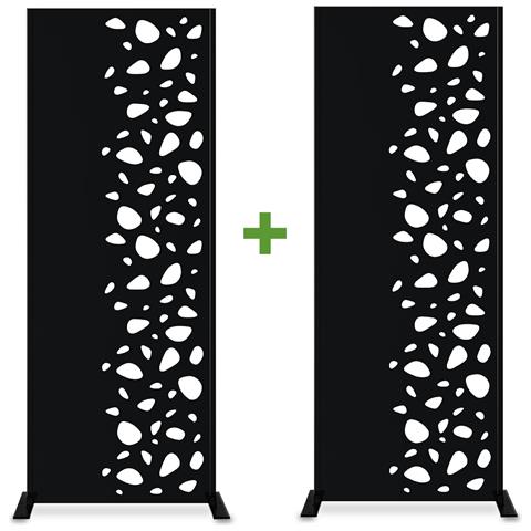 Set Di 2 Pannelli Decorativi Sunny Black H.160cm Motivi Lato Destro - Foto 1