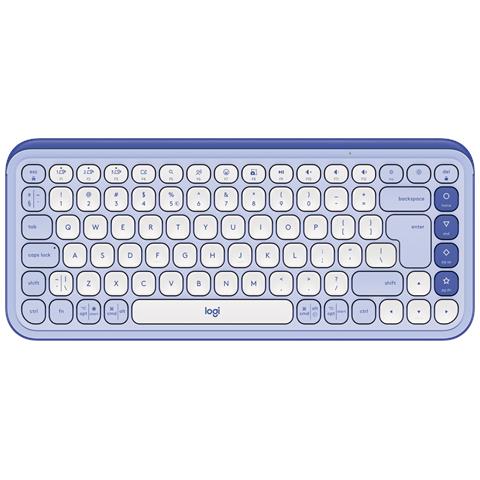 POP Icon Keys tastiera Universale Bluetooth QWERTY US International Lillà, Bianco - Foto 1