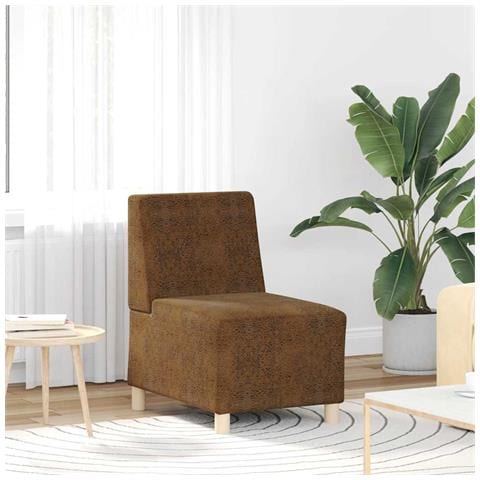 Divano Sedia Marrone 55 cm in Similpelle Scamosciata - Foto 1
