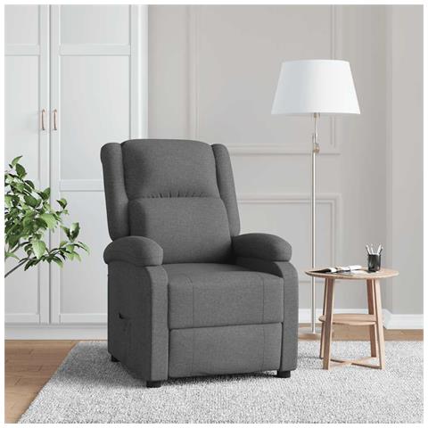 Poltrona Reclinabile In Tessuto Grigio Scuro - Foto 1