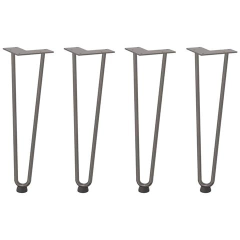 Gambe Tavolo A Forcina 4 Pz 42 Cm Acciaio Massiccio - Foto 2