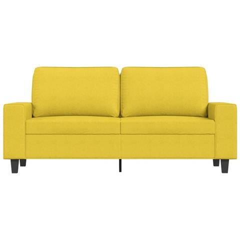 Divano A 2 Posti Giallo Chiaro 140 Cm In Tessuto - Foto 3