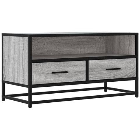 Mobile Tv Grigio Sonoma 80x34,5x40 Cm Legno Multistrato Metallo - Foto 2
