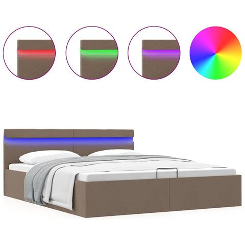 Giroletto Idraulico Contenitore Led Tortora Tessuto 160x200cm - Foto 1