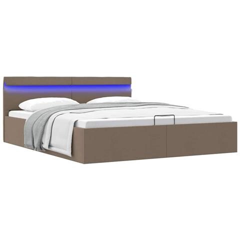 Giroletto Idraulico Contenitore Led Tortora Tessuto 160x200cm - Foto 8