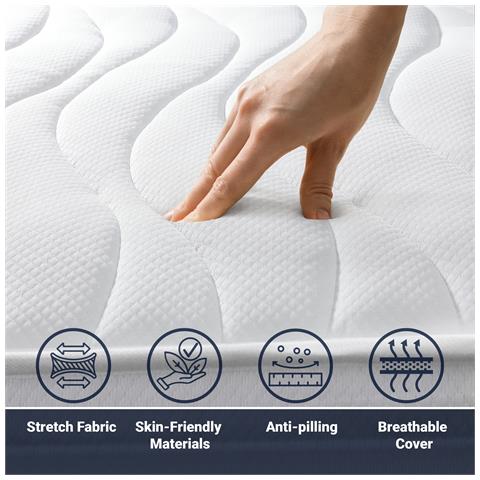 Materasso Basic Matrimoniale Francese 140x175 Premium Quality | Altezza 20 Cm | Made In Italy - Foto 5