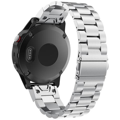 Cinturino Per Orologio A Sgancio Rapido Argentato Per Garmin Fenix 6x - 26 Mm - Foto 1