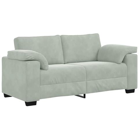 Divano Divanetto Grigio Chiaro 140 cm in Velluto - Foto 1
