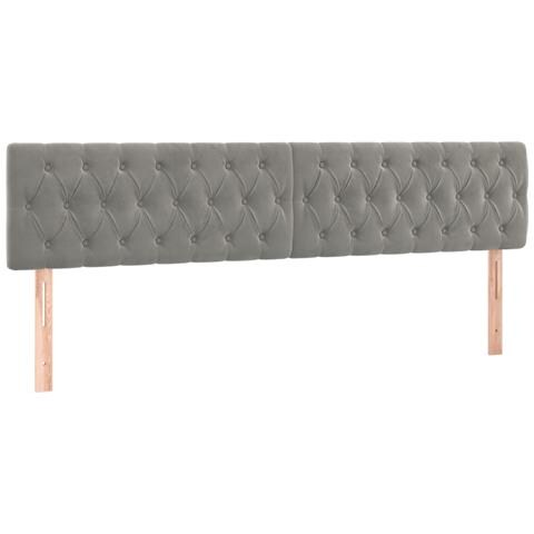 Letto a Molle Materasso e LED Grigio Chiaro 120x190 cm Velluto - Foto 9