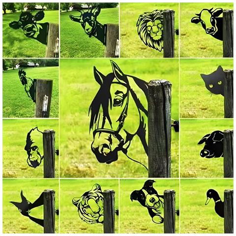 Paletto Decorativo Da Giardino A Forma Di Cavallo In Metallo - Arte Rustica Per Esterni - Foto 4
