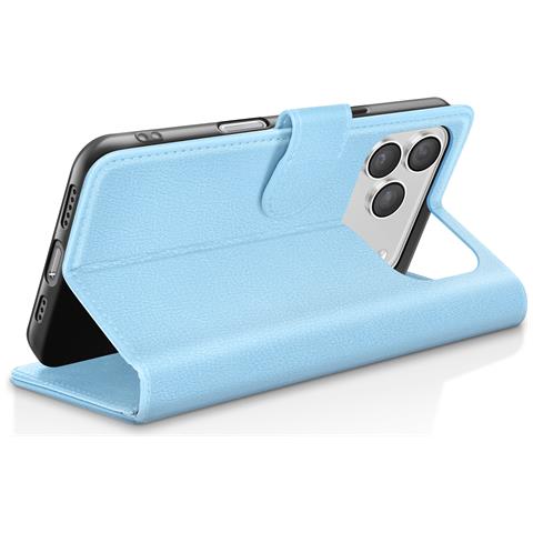 Custodia A Portafoglio Per Iphone 17 Pro Max Con Supporto E Linguetta Magnetica, Azzurro - Foto 5
