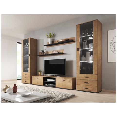 SOHO POL LEF scaffale Mensola galleggiante A muro Truciolato Nero, Quercia - Foto 12