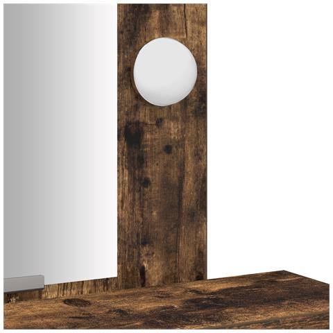 Tavolo da trucco con luci LED Rovere affumicato 50x41x140 cm - Foto 9