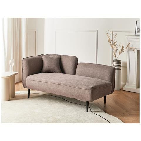 Chaise Longue Versione Sinistra Chevannes Tessuto Marrone Chiaro - Foto 1