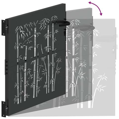 Cancello da giardino con blocco Nero 105 x 100 cm - Foto 9