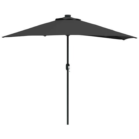 Ombrello da giardino Nero 294 x 150 x 224 cm Tessuto - Foto 1