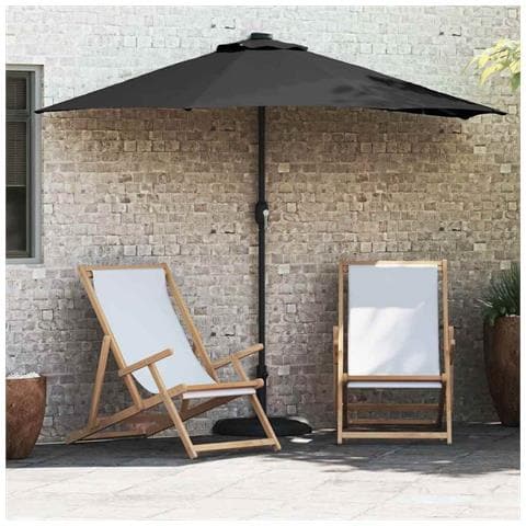 Ombrello da giardino Nero 294 x 150 x 224 cm Tessuto - Foto 2
