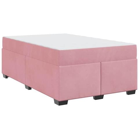 Struttura letto con materasso Rosa 120 x 190 cm Velluto - Foto 1