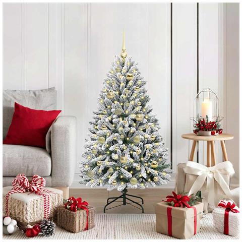 Albero di Natale artificiale con 150 LED Verde e Bianco 120 cm - Foto 2