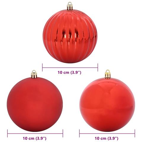 Set di Palle di Natale 15 pcs Rosso Plastica - Foto 5