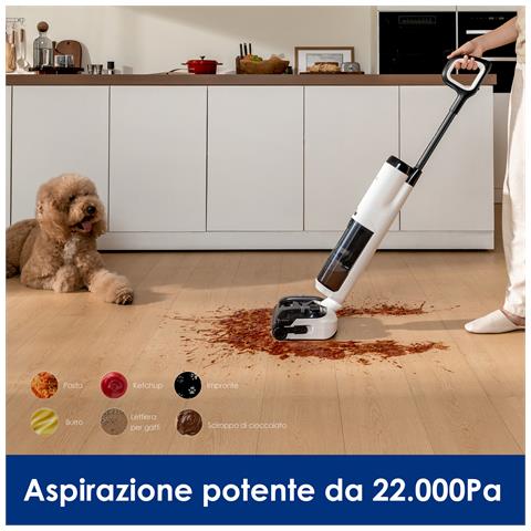FLOOR ONE S5 MAX Aspirapolvere Lavapavimenti aspirapolvere senza fili, Design reclinabile a 180°, aspirazione 22000 Pa, zero grovigli, 50 minuti di autonomia, auto-pulizia FlashDry a 85°C - Foto 2