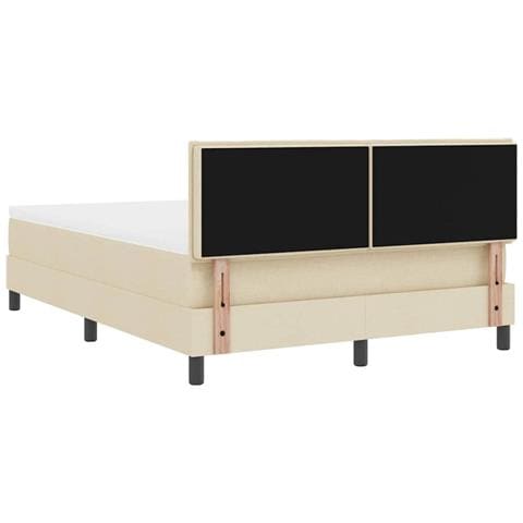 Letto a molle con materasso Crema 140 x 190 cm Tessuto - Foto 9
