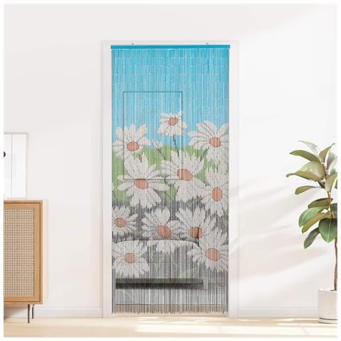 Tenda per Porta Antinsetti multicolore 200 x 90 cm Bambù - Foto 2