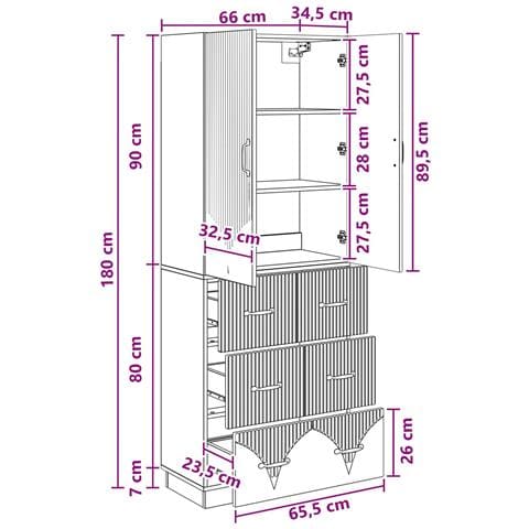 Set di armadi 2 pcs Rovere Sonoma 66 x 34,5 x 87 cm - Foto 8